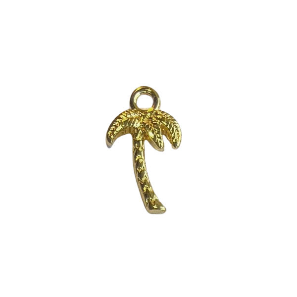 Gouden bedel van een palmboom. Ideaal hangertje voor aan je bedelketting, armband of oorbel.