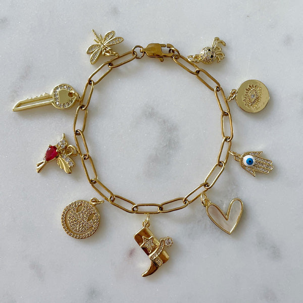 bedelarmband charmbracelet met gekleurde bedels