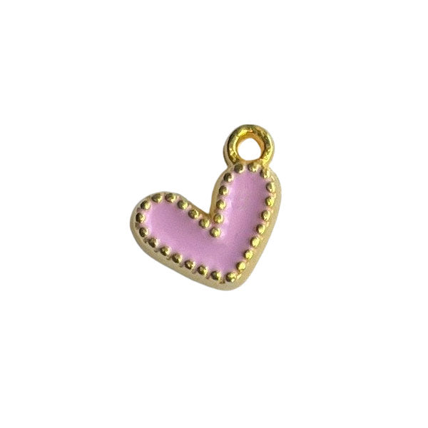 Gouden bedeltje van een klein roze hartje. Ideaal en mooi voor aan je bedelketting of bedelarmband. 