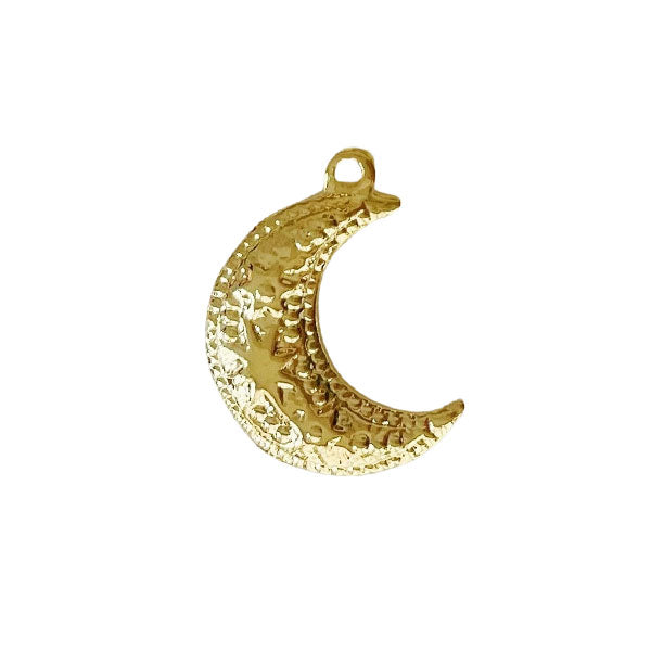 Gouden bedel van een maan. Ideaal voor aan een bedelketting of armband.