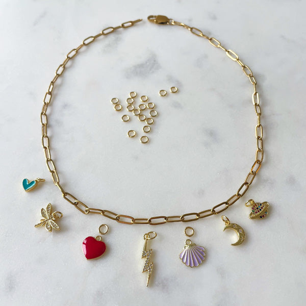 DIY Charm Necklace Lightning heart