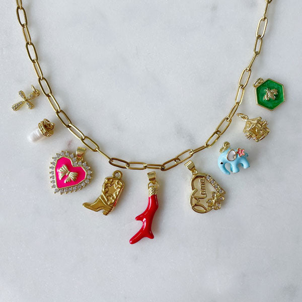 Charm Necklace Homemade Chain Necklace DIY Charm Necklace