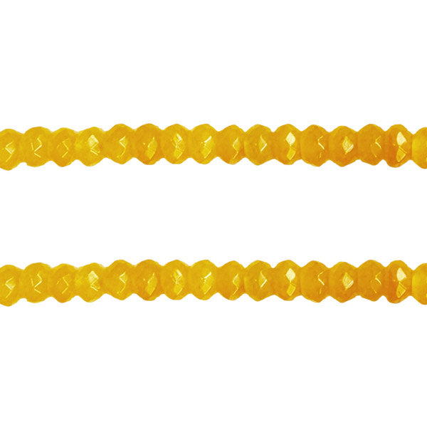 Met deze gele facet rondelle kraal van jade maak je makkelijk en snel jouw unieke armband of ketting