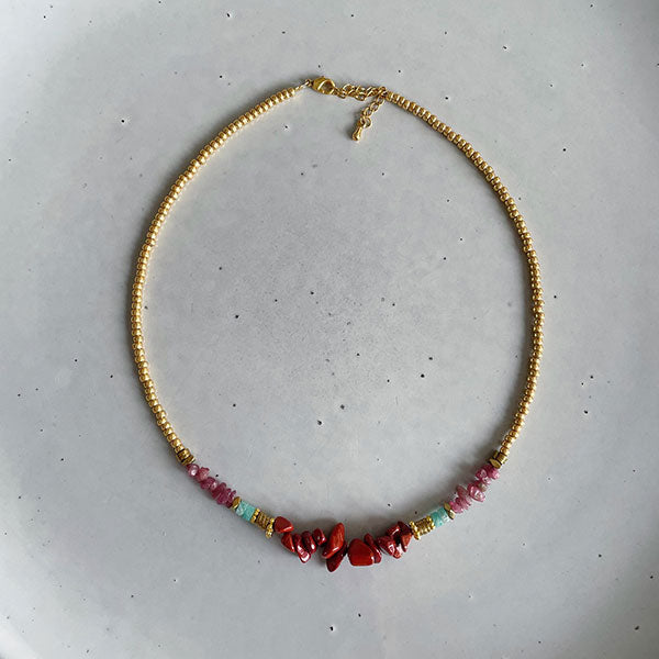Necklace Isabel Red jasper chips | BEADIES – Beadies