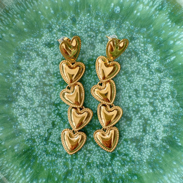 Oorbellen gouden hartjes | BEADIES – Beadies
