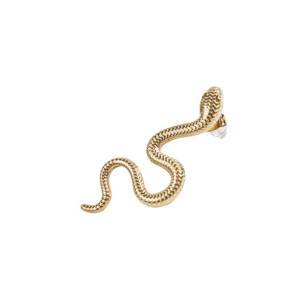 Gouden oorsteker van stainless steel Slang. 
