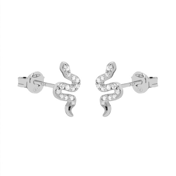 Oorknopjes zilver slang met kleine zirconia steentjes. Deze oorbellen zijn een ideale aanvulling op je collectie earparty en leuk voor een 2e of 3e gaatje. 