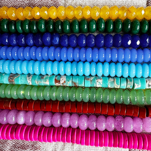 Met deze kleurrijke rondelle kralen van halfedelsteen maak je makkelijk en snel jouw unieke armband of ketting