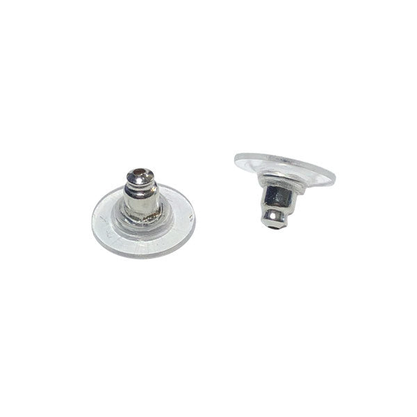 Oorbelstopper zilver rubber