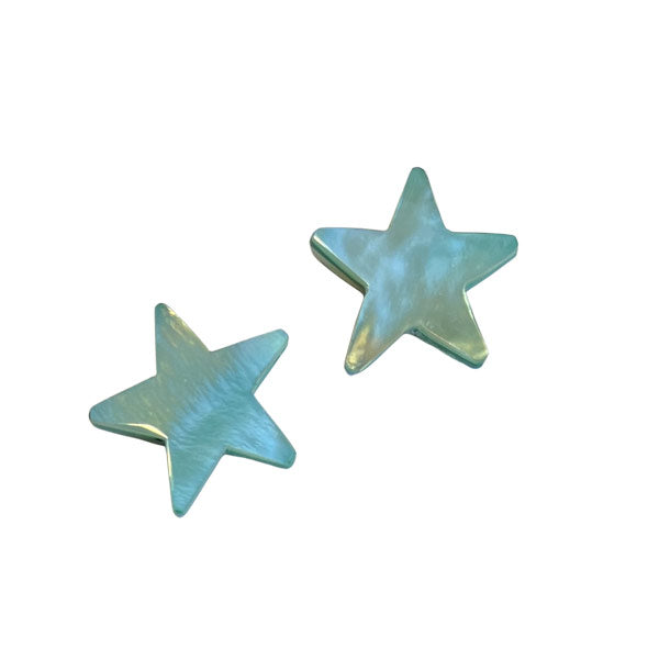 glanzende blauw parelmoer kralen van schelp in de vorm van een ster