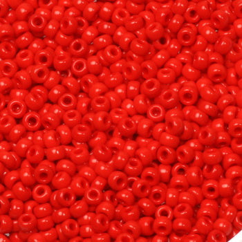 Miyuki Rocailles 11/0 Opaque Rood. Kleine rode borduur kralen van glas.