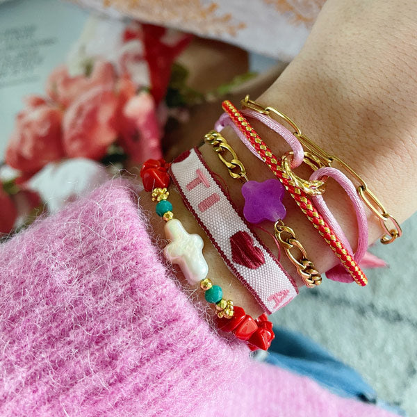 Bracelet cartier knot Heart gold Old pink