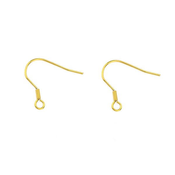 Earring hooks fishing hook nickel free gold – Beadies