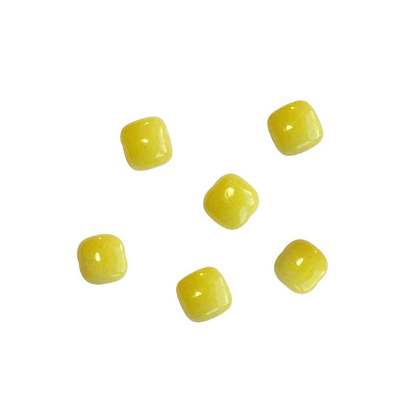 pastel gele vierkante kralen van jade 6 milimeter